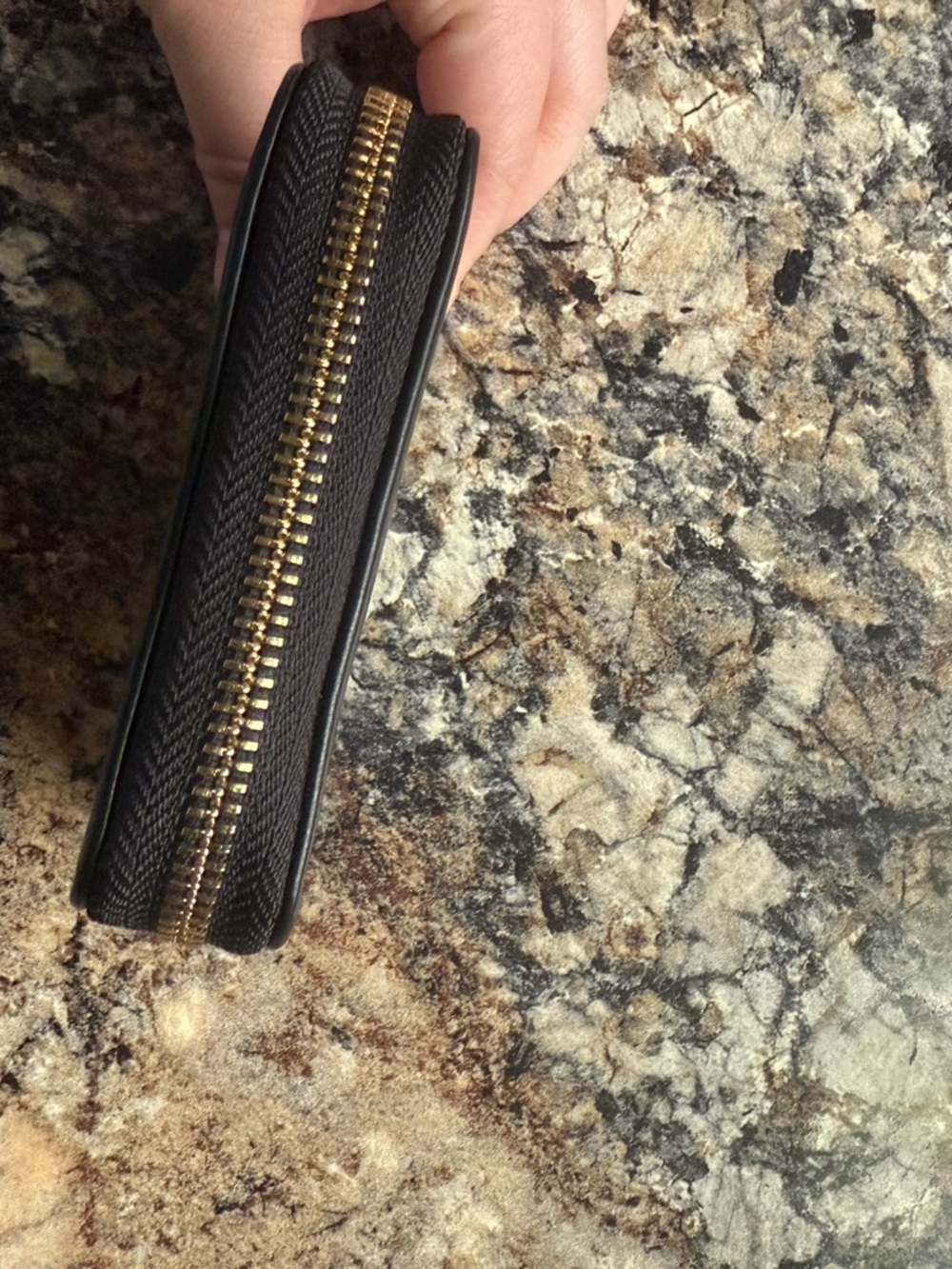 Compact Black Zip Wallet - Picture 2 of 4